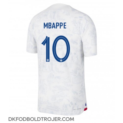 Billige Frankrig Kylian Mbappe #10 Udebane Fodboldtrøjer VM 2022 Kortærmet